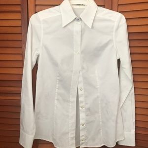 Etro White Collar Long Button Sleeve Blouse Size S